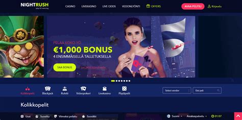 NightRush Casino » Kokemuksia, 111€ Bonus + 300 Ilmaiskierrosta.